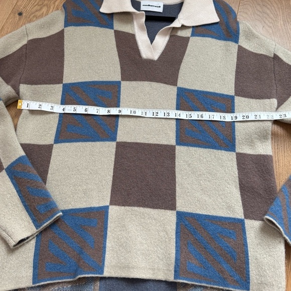 Mediumwell Geometric Pattern Oversize Wool Sweater - Size S - Korean Fashion - Picture 7 of 8